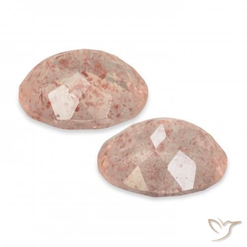 Gemme di Quarzo fragola Light Grapefruit Pink naturale da 6.89 ct, Ovale, Trasparente