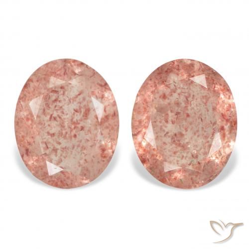 5.14ctw Naturale Pompelmo Rosa Quarzo Fragola, Ovale, Trasparente