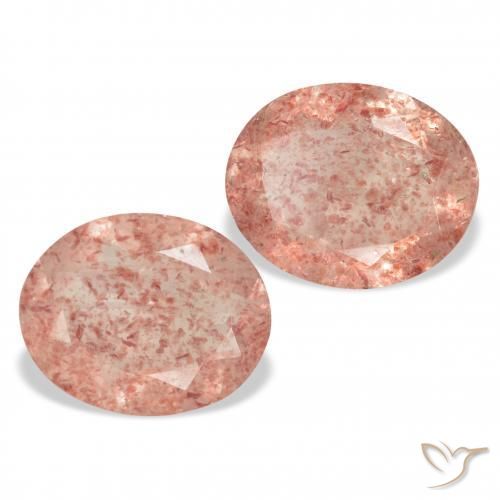 Gemme di Quarzo fragola Pompelmo Rosa naturale da 5.14 ct, Ovale, Trasparente
