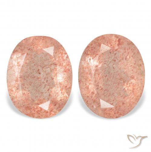 5.92ctw Naturale Rosa arancione Quarzo Fragola, Ovale, Trasparente
