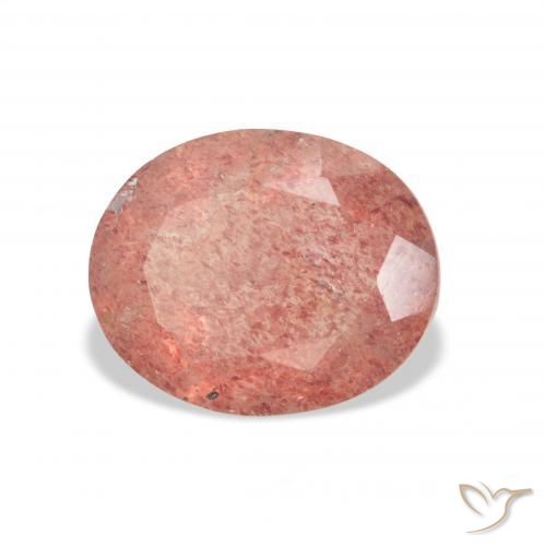 Quarzo fragola Rosa medio naturale da 3.26 ct, Ovale, Trasparente