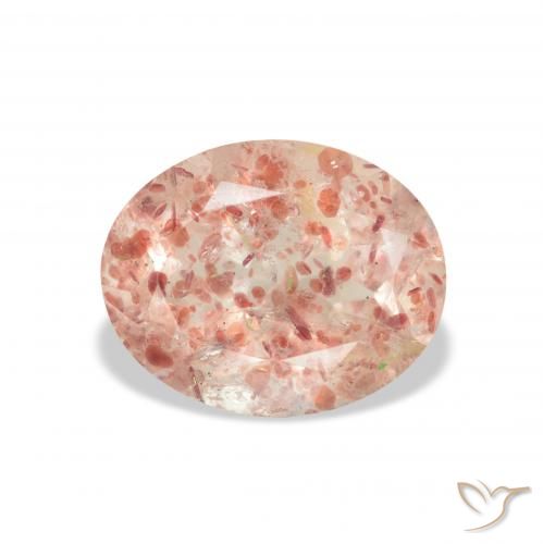 3.22ct Naturale Rosa arancio Quarzo Fragola, Ovale, Trasparente