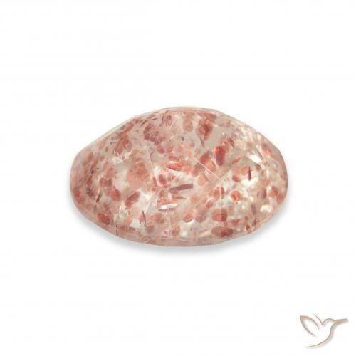 Quarzo fragola Rosa arancio naturale da 3.22 ct, Ovale, Trasparente