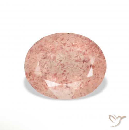 3.37ct Naturale Rosa chiaro Quarzo Fragola, Ovale, Trasparente
