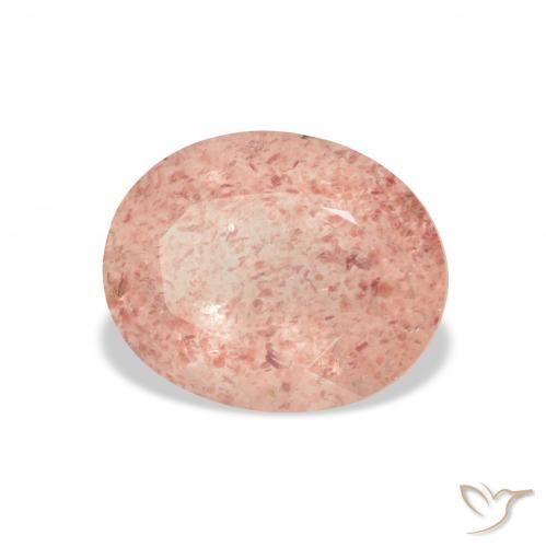 Quarzo fragola Rosa chiaro naturale da 3.37 ct, Ovale, Trasparente