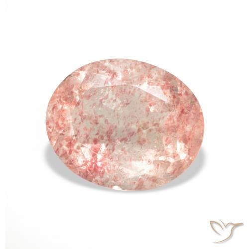 Quarzo fragola Rosa medio naturale da 3.44 ct, Ovale, Trasparente