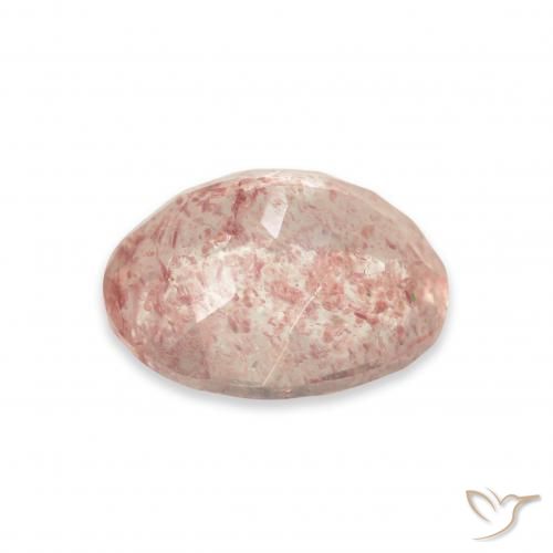 Quarzo fragola Rosa medio naturale da 3.44 ct, Ovale, Trasparente