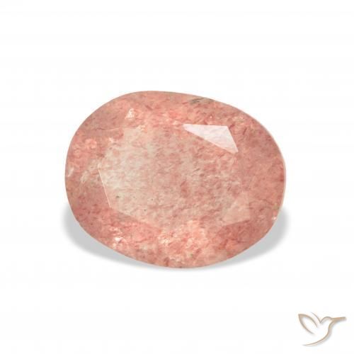 Quarzo fragola Rosa medio naturale da 3.15 ct, Ovale, Trasparente