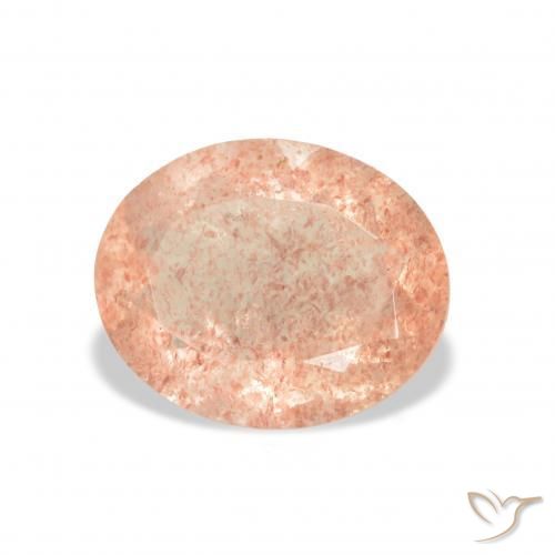 Quarzo fragola Rosa chiaro naturale da 3.31 ct, Ovale, Trasparente