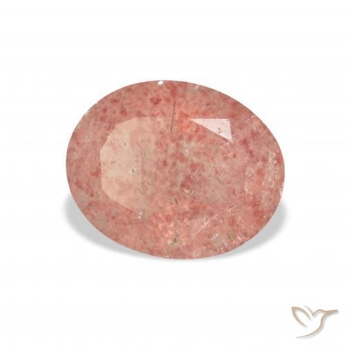 Quarzo fragola Rosa medio naturale da 3.16 ct, Ovale, Trasparente