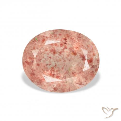 3.80ct Naturale Pompelmo Rosa Quarzo Fragola, Ovale, Trasparente