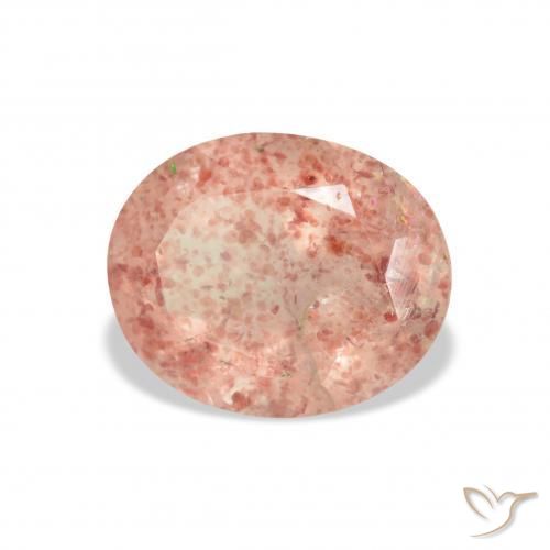 Quarzo fragola Pompelmo Rosa naturale da 3.80 ct, Ovale, Trasparente