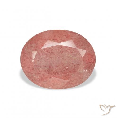 3.32ct Naturale Rosa arancione Quarzo Fragola, Ovale, Trasparente