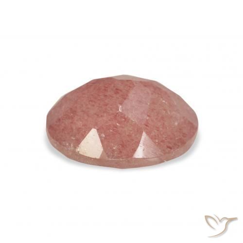Quarzo fragola Rosa arancione naturale da 3.32 ct, Ovale, Trasparente