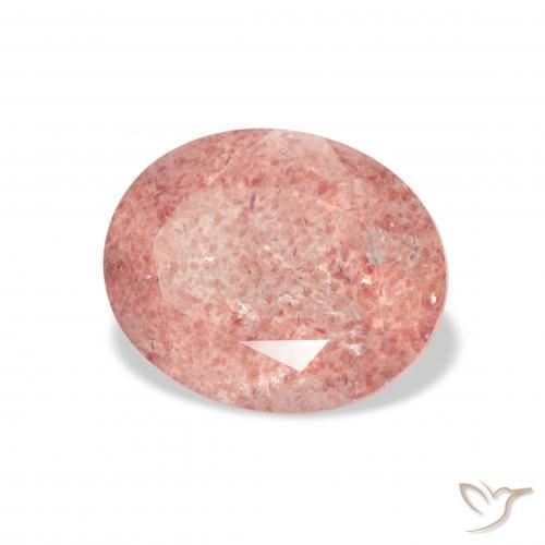 Quarzo fragola Medium Light-Pink naturale da 3.45 ct, Ovale, Trasparente