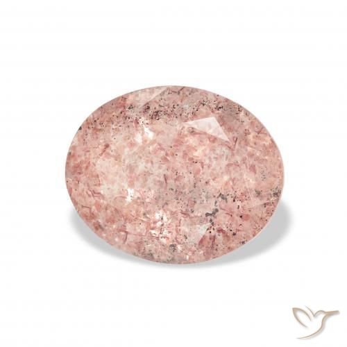Quarzo fragola Rosa chiaro naturale da 3.43 ct, Ovale, Trasparente