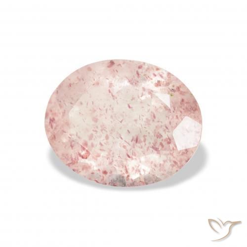 Quarzo fragola Rosa medio naturale da 2.82 ct, Ovale, Trasparente