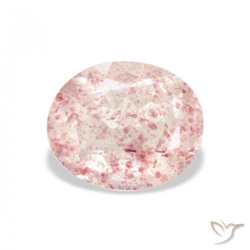 3.35ct Naturale Rosa terroso Quarzo Fragola, Ovale, Trasparente