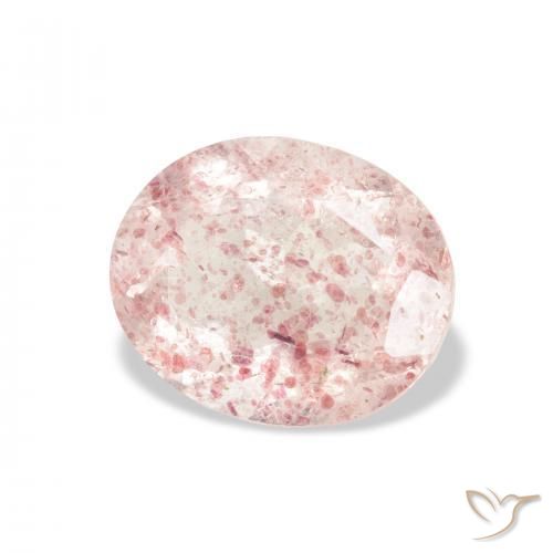 Quarzo fragola Rosa terroso naturale da 3.35 ct, Ovale, Trasparente