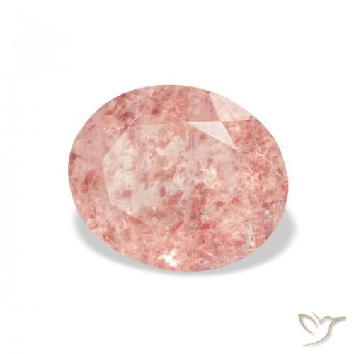 Quarzo fragola Rosa medio naturale da 4.04 ct, Ovale, Trasparente