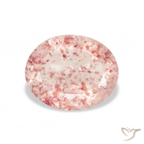 2.87ct Naturale Rosa chiaro Quarzo Fragola, Ovale, Trasparente