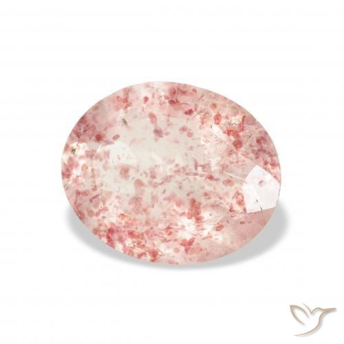 Quarzo fragola Rosa chiaro naturale da 2.87 ct, Ovale, Trasparente