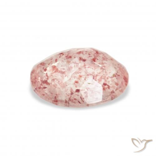 Quarzo fragola Rosa chiaro naturale da 2.87 ct, Ovale, Trasparente