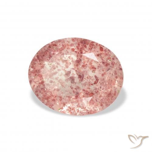 Quarzo fragola Rosa chiaro naturale da 2.98 ct, Ovale, Trasparente