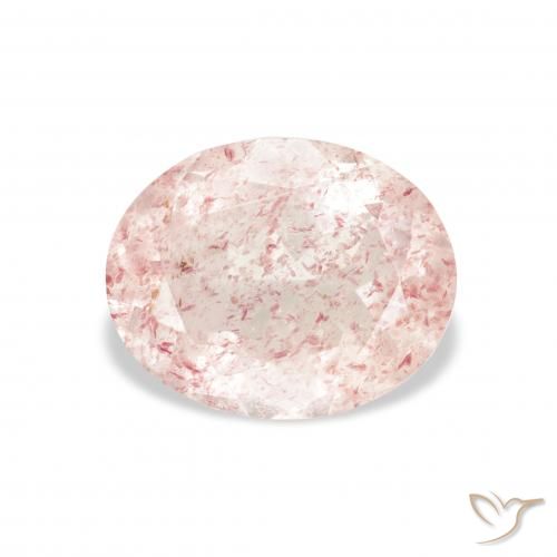 3.32ct Naturale Rosa arancio Quarzo fragola, Ovale, Trasparente