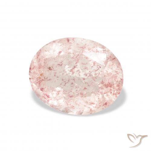 Quarzo fragola Rosa arancio naturale da 3.32 ct, Ovale, Trasparente