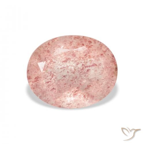 3.79ct Naturale Rosa salmone Quarzo Fragola, Ovale, Trasparente