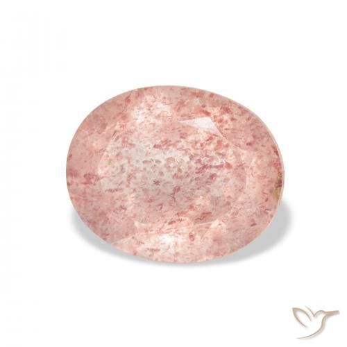 Quarzo fragola Rosa salmone naturale da 3.79 ct, Ovale, Trasparente