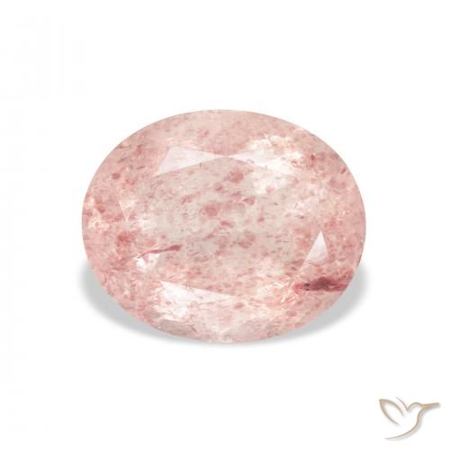 3.76ct Naturale Rosa salmone Quarzo Fragola, Ovale, Trasparente