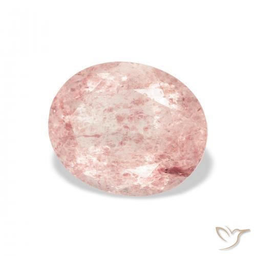 Quarzo fragola Rosa salmone naturale da 3.76 ct, Ovale, Trasparente