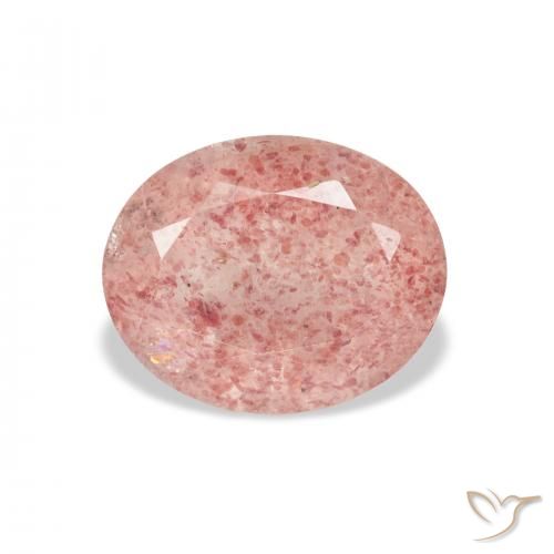 3.58ct Naturale Medium Light-Pink Quarzo Fragola, Ovale, Trasparente