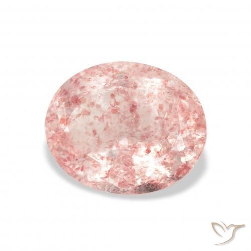 Quarzo fragola Rosa chiaro naturale da 3.65 ct, Ovale, Trasparente