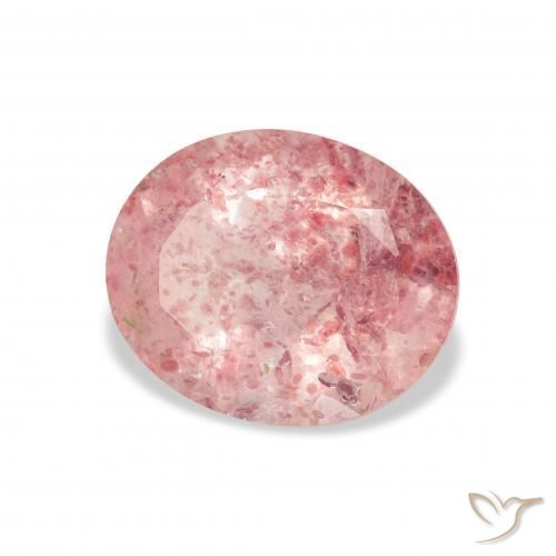 Quarzo fragola Rosa chiaro naturale da 3.50 ct, Ovale, Trasparente