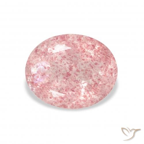 3.41ct Naturale Rosa chiaro Quarzo Fragola, Ovale, Trasparente