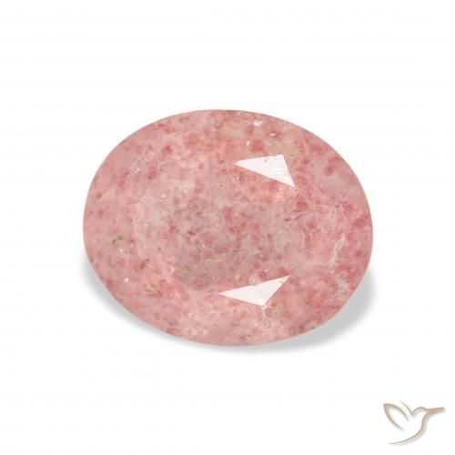 Quarzo fragola Rosa chiaro naturale da 3.37 ct, Ovale, Trasparente