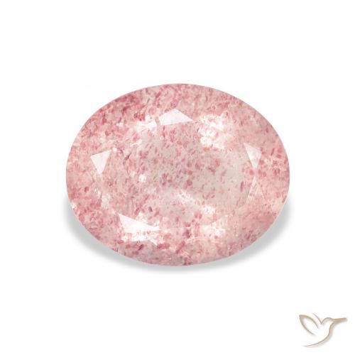 2.95ct Naturale Rosa chiaro Quarzo Fragola, Ovale, Trasparente