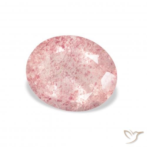 Quarzo fragola Rosa chiaro naturale da 2.95 ct, Ovale, Trasparente
