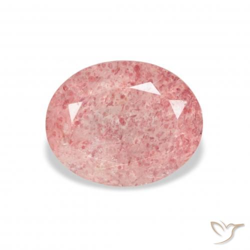 3.36ct Naturale Rosa gomma da masticare Quarzo Fragola, Ovale, Trasparente