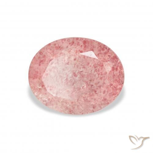 Quarzo fragola Rosa gomma da masticare naturale da 3.36 ct, Ovale, Trasparente