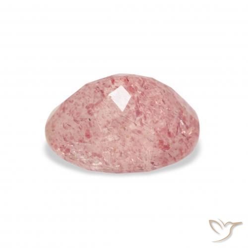 Quarzo fragola Rosa gomma da masticare naturale da 3.36 ct, Ovale, Trasparente
