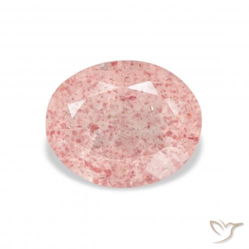 3.76ct Naturale Rosa chiaro Quarzo Fragola, Ovale, Trasparente