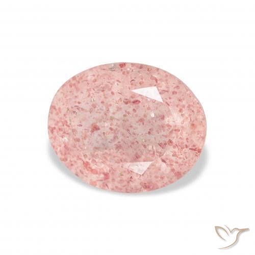 Quarzo fragola Rosa chiaro naturale da 3.76 ct, Ovale, Trasparente