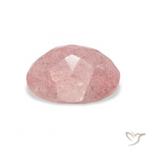 Quarzo fragola Rosa chiaro naturale da 3.47 ct, Ovale, Trasparente