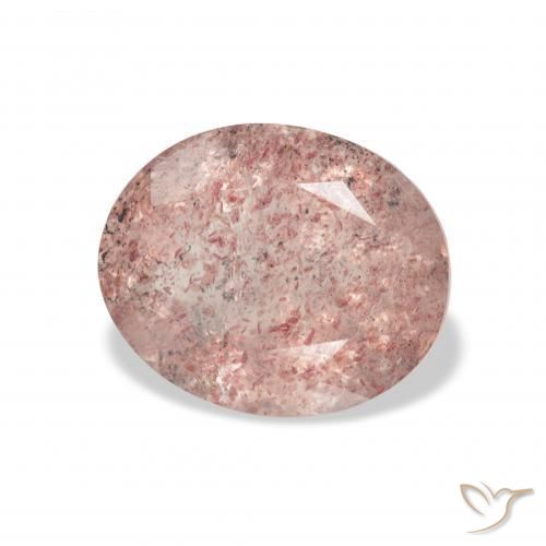 Quarzo fragola Rosa palissandro chiaro naturale da 3.21 ct, Ovale, Trasparente