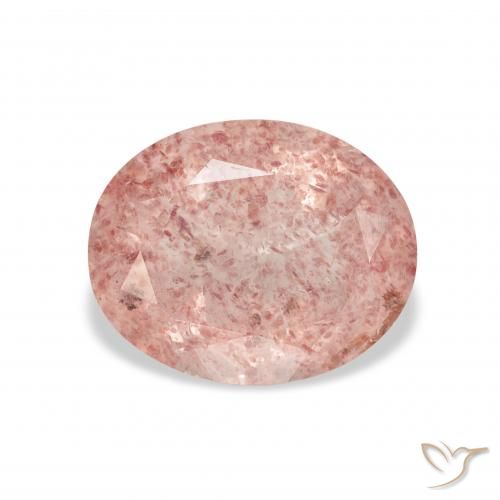 3.65ct Naturale Rosa arancio Quarzo Fragola, Ovale, Trasparente