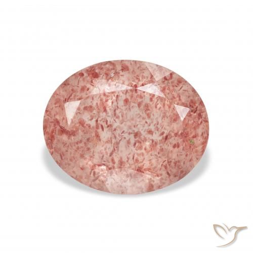 3.29ct Naturale Rosa medio Quarzo fragola, Ovale, Trasparente